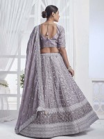 Gray Pure Chiffon Lehenga Choli